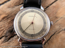 Load image into Gallery viewer, Marvin with Elegant Two Tone Original Military Style Dial, Horned Lugs, c.1940s, Manual, Large 36mm