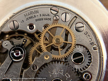 Load image into Gallery viewer, Marvin with Elegant Two Tone Original Military Style Dial, Horned Lugs, c.1940s, Manual, Large 36mm