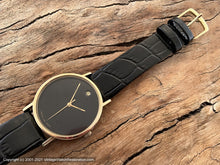 Load image into Gallery viewer, Movado-Zenith Museum with Date in Dot at Twelve, Black Reflective Dial, Manual, 35mm