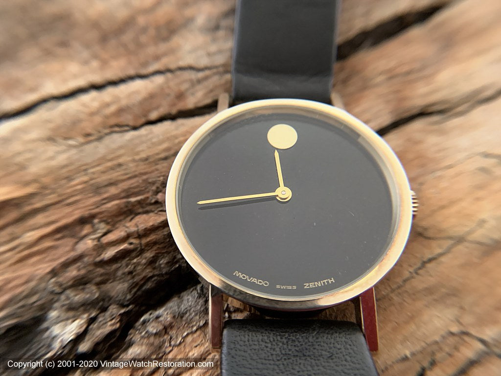 Movado Zenith Perfect 'Museum' Gold Dot, Manual, 30.5mm – Vintage