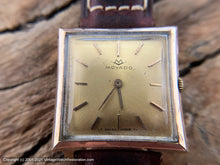Load image into Gallery viewer, Movado Golden Dial Square Case, Manual, 28x33.5mm