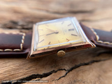 Load image into Gallery viewer, Movado Golden Dial Square Case, Manual, 28x33.5mm