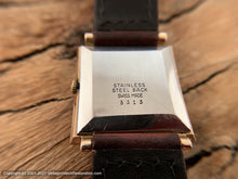 Load image into Gallery viewer, Movado Golden Dial Square Case, Manual, 28x33.5mm