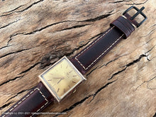 Load image into Gallery viewer, Movado Golden Dial Square Case, Manual, 28x33.5mm