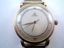 Load image into Gallery viewer, Early Bumper 18K Gold Omega, 14K Bracelet and Champagne Dial, Automatic, 33mm