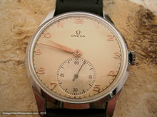 Load image into Gallery viewer, Stainless Omega 30T2 PC Movement in Soft Buttery Dial, Manual, Very Large 36.5mm