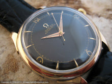 Load image into Gallery viewer, Omega Bumper with Black Dial and Gold Bezel Stainless Case , Automatic, Large 35mm