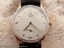 Load image into Gallery viewer, Early WWII Era 14K Gold Omega with Roman Numeral Dial, Manual, 33mm