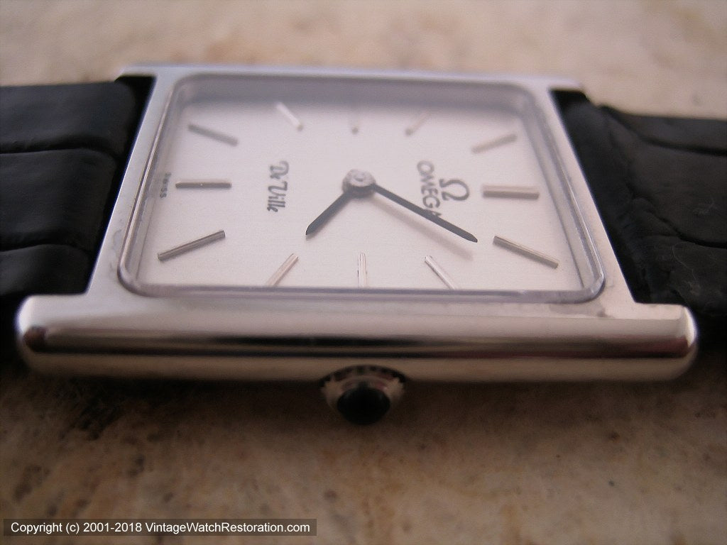 OMEGA　DEVILLE Omega DeVille in Rectangular Stainless Steel Case, Manual, 25x32mm