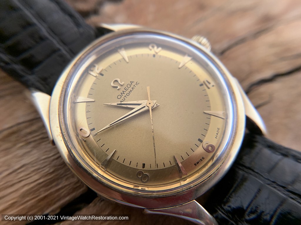 Omega Two Tone Golden Dial Cal 354 Bumper Automatic 35mm