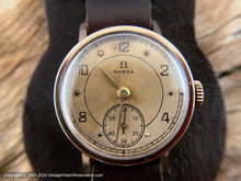Load image into Gallery viewer, Omega Early, Original Ambered Dial, Cool Christmas 1946 Incription, 9K Gold Case, Manual, 28.5mm