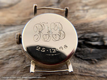 Load image into Gallery viewer, Omega Early, Original Ambered Dial, Cool Christmas 1946 Incription, 9K Gold Case, Manual, 28.5mm