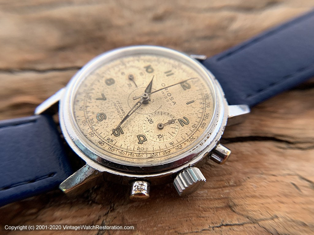 Oriosa Military Chronograph with Stunning Patina Dial Manual