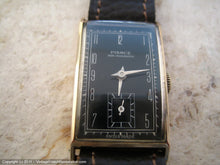 Load image into Gallery viewer, Black Dial Pierce in Decorative Tank-Shape 14K Gold Case, Manual, 20mmx35mm