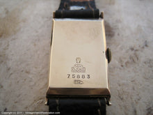 Load image into Gallery viewer, Black Dial Pierce in Decorative Tank-Shape 14K Gold Case, Manual, 20mmx35mm