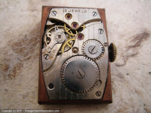 Load image into Gallery viewer, Black Dial Pierce in Decorative Tank-Shape 14K Gold Case, Manual, 20mmx35mm