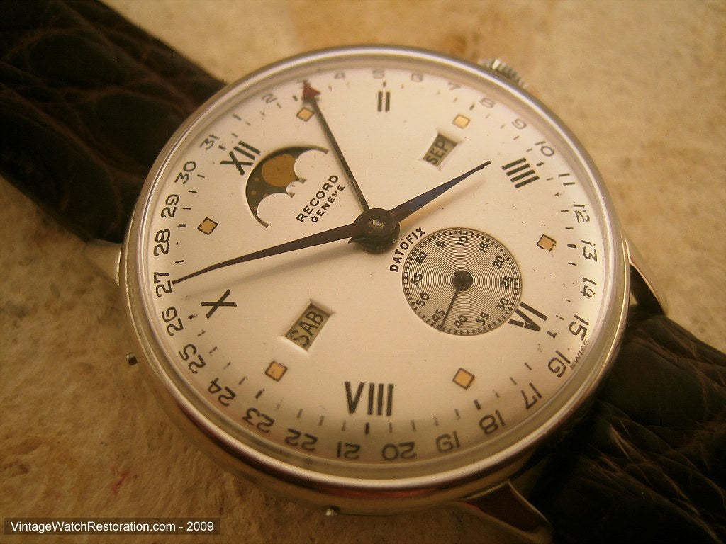 コレクション RECORD WATCH GENEVE Vintage Record Watch Company Geneve Men's Watch Running