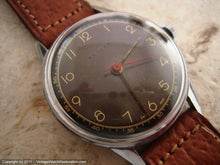 Load image into Gallery viewer, Revery Two-Tone Original Black & Tan Dial with Pigskin Strap, Manual, Large 35mm