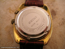 Load image into Gallery viewer, Impressively Large Bell-Matic Alarm Seiko Tonneau with Chocolate Brown Dial, Automatic, 39x42mm