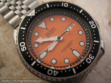 Load image into Gallery viewer, Seiko Orange Dial Divers 200M Day Date with Hefty Seiko Stainlesss Bracelet, Automatic, Huge 42mm
