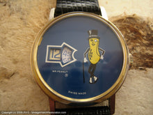 Load image into Gallery viewer, Blue 'Mr. Peanut' Advertisment Jump Hour, Manual, Large 34mm