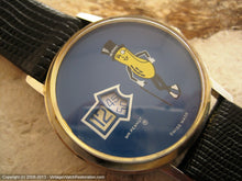 Load image into Gallery viewer, Blue 'Mr. Peanut' Advertisment Jump Hour, Manual, Large 34mm