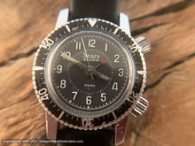 Load image into Gallery viewer, Sears Black Dial Divers Style Alarm, Manual, 32mm