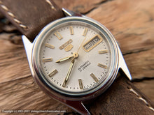 Load image into Gallery viewer, Seiko '5' Near Perfect Snow White Dial Day/Date, Automatic, 34.5mm