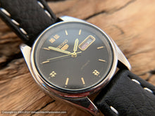 Load image into Gallery viewer, Seiko '5' Black Dial with Gold Markers, Day/Date, Automatic, V. Large 36.5mm