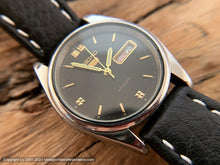 Load image into Gallery viewer, Seiko '5' Black Dial with Gold Markers, Day/Date, Automatic, V. Large 36.5mm