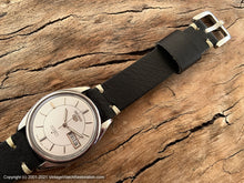 Load image into Gallery viewer, Seiko '5' Two Tone Silver Dial with Tuxedo Striped Design Inside, Day-Date , Automatic, 36.5mm