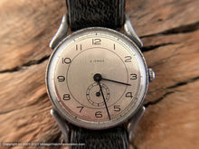 Load image into Gallery viewer, Swiss WWII Era Original Silver Dial with Elongated Spider Lugs , Manual, 33.5mm