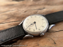 Load image into Gallery viewer, Swiss WWII Era Original Silver Dial with Elongated Spider Lugs , Manual, 33.5mm