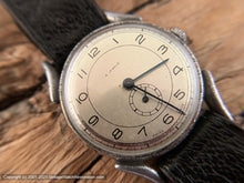 Load image into Gallery viewer, Swiss WWII Era Original Silver Dial with Elongated Spider Lugs , Manual, 33.5mm