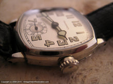 Load image into Gallery viewer, Superb Early Tavannes White Gold Filled Cushion Case, Manual, 28x34.5mm