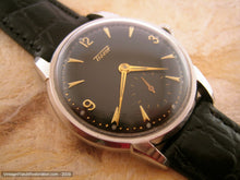 Load image into Gallery viewer, Stunning Black Tissot Stainless with Gold Markers, Manual, Very Large 36mm