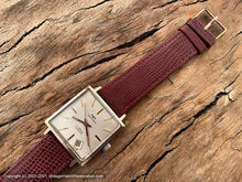 Load image into Gallery viewer, Technos Large Rose-Gold Plated Square Case and Tuxedo Dial with Date at 5 o'clock, Manual, 29x29mm