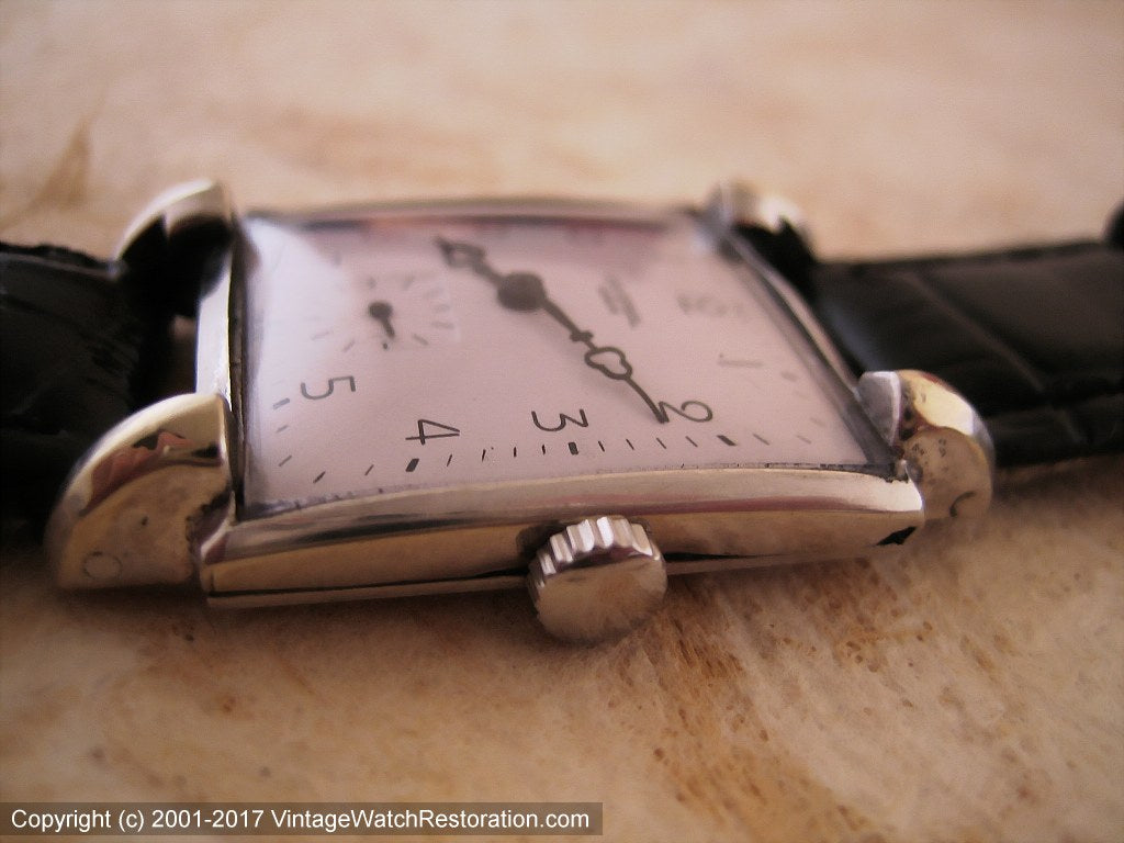 Universal Geneve Large Square White Dial, Manual, 28x39mm