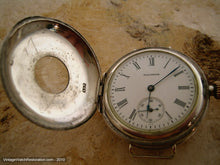 Load image into Gallery viewer, Rare Minty WWI Sterling Silver Waltham Porcelain Demi Hunter, Manual, 36.5mm