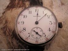 Load image into Gallery viewer, WWI Era Waltham Porcelain Dial in Sterling Silver Clam Case, Manual, 32.5mm