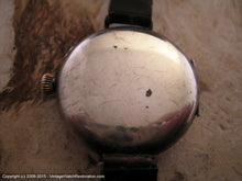 Load image into Gallery viewer, WWI Era Waltham Porcelain Dial in Sterling Silver Clam Case, Manual, 32.5mm