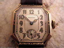 Load image into Gallery viewer, Waltham with Superlatively Beautiful Cut Corner Black Inlaid Case, Manual, 28x34mm