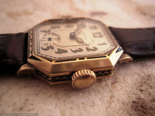 Load image into Gallery viewer, Waltham with Superlatively Beautiful Cut Corner Black Inlaid Case, Manual, 28x34mm