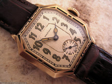 Load image into Gallery viewer, Waltham with Superlatively Beautiful Cut Corner Black Inlaid Case, Manual, 28x34mm