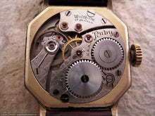 Load image into Gallery viewer, Waltham with Superlatively Beautiful Cut Corner Black Inlaid Case, Manual, 28x34mm