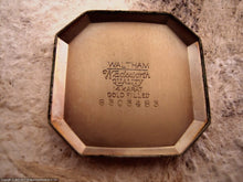 Load image into Gallery viewer, Waltham with Superlatively Beautiful Cut Corner Black Inlaid Case, Manual, 28x34mm