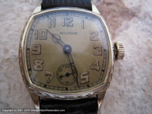 Load image into Gallery viewer, Decorative Square Tonneau Case Waltham with Golden Dial, Manual, 27.5x27.5mm