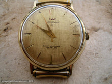Load image into Gallery viewer, Gold Textured Dial Sixties Era Waltham 21, Automatic, 33.5mm