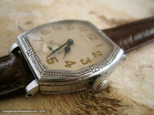 Load image into Gallery viewer, Very Large Stylized Filigreed Octagon Shape Waltham, Manual, Very Large 30.3x39mm