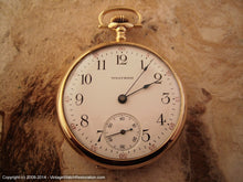 Load image into Gallery viewer, Early 14K Gold American Waltham Pocketwatch Model 1908, Manual, Large 48mm
